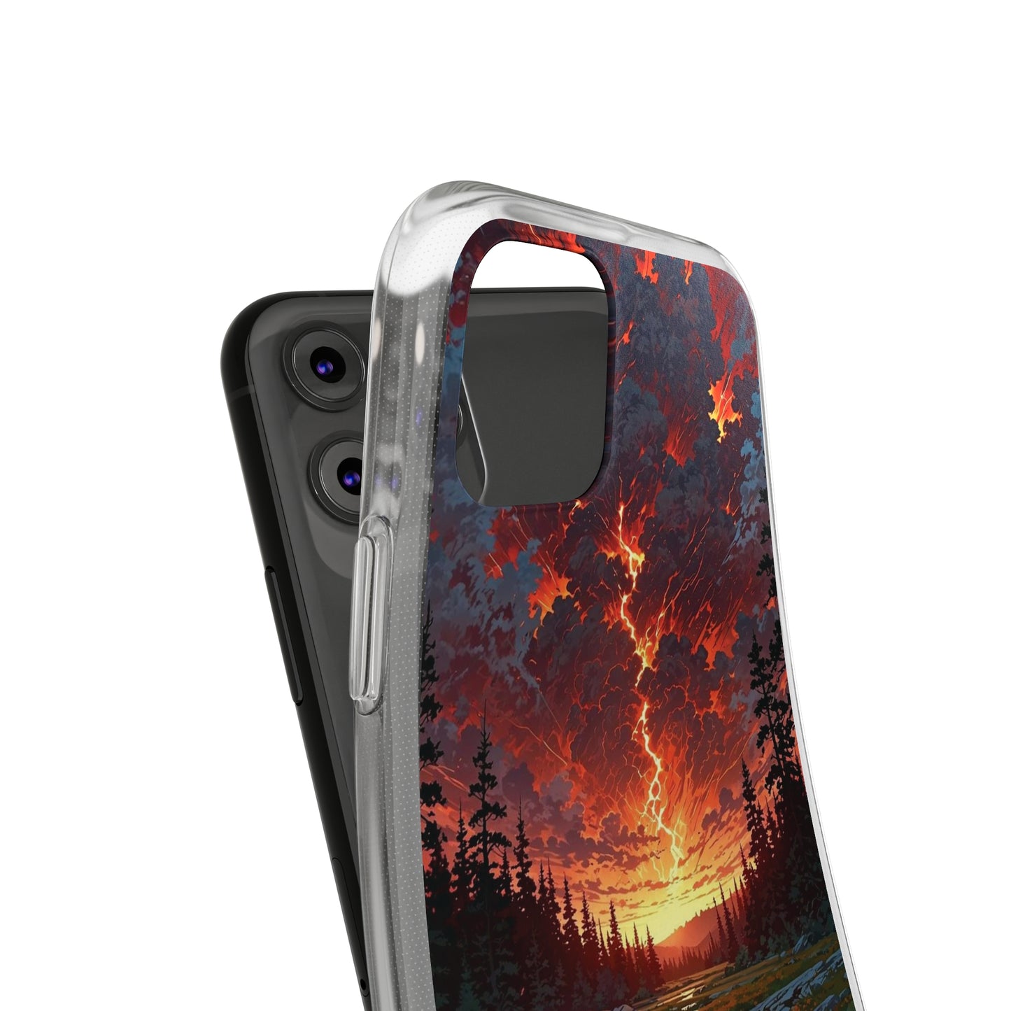 Nature-Inspired Soft Phone Case - Vibrant Sunset Design