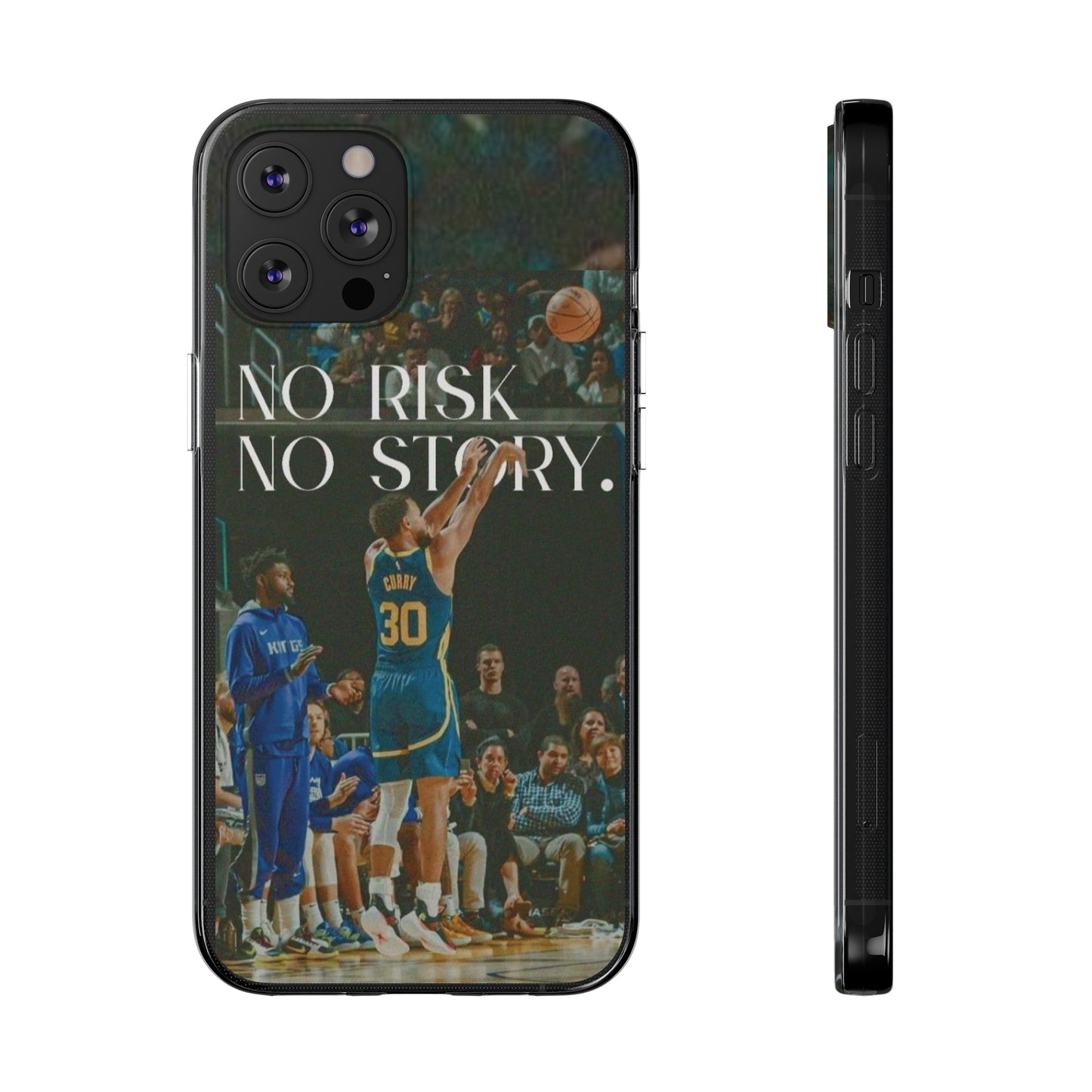 Steph Curry Motivational Soft Phone Case - No Risk, No Story for Sports Lovers