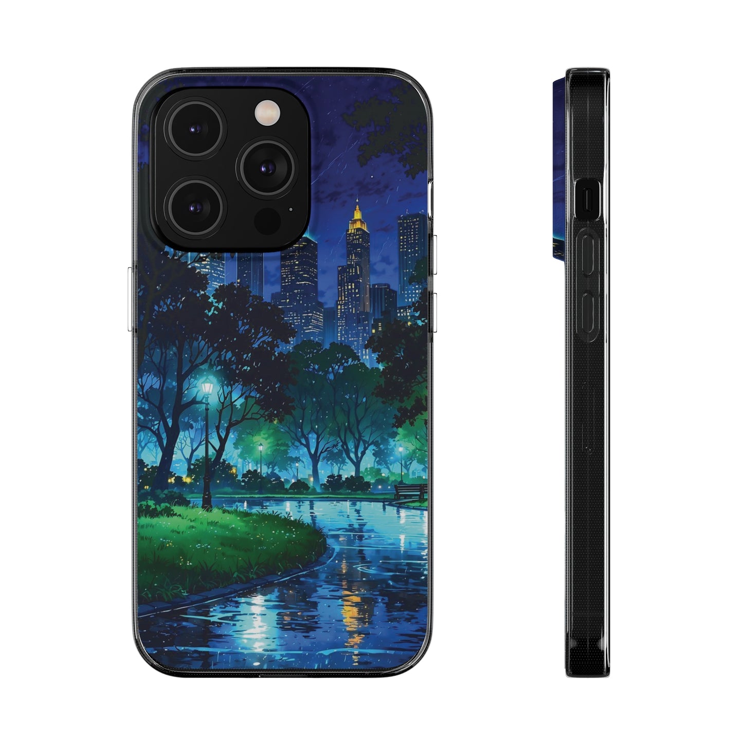 Cityscape Night Soft Phone Case - Protective Cover for Urban Lovers