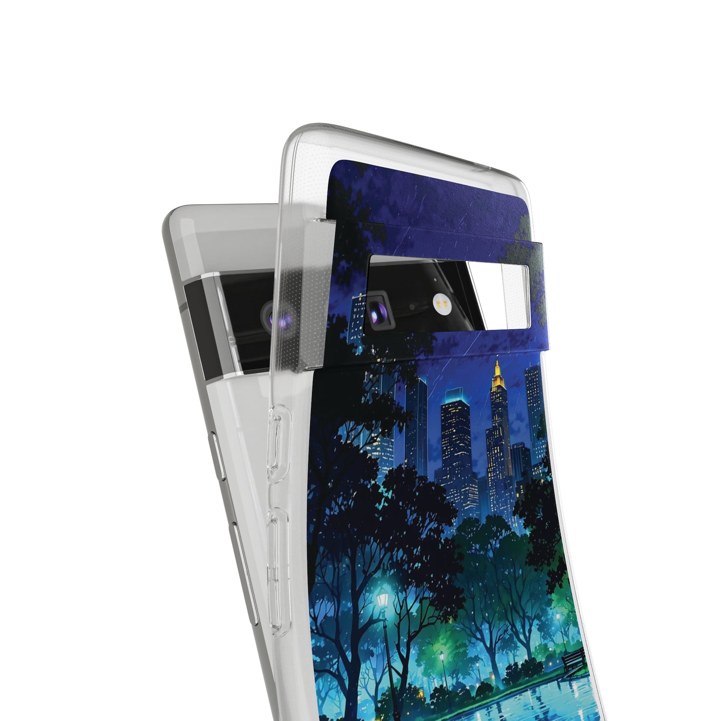 Cityscape Night Soft Phone Case - Protective Cover for Urban Lovers