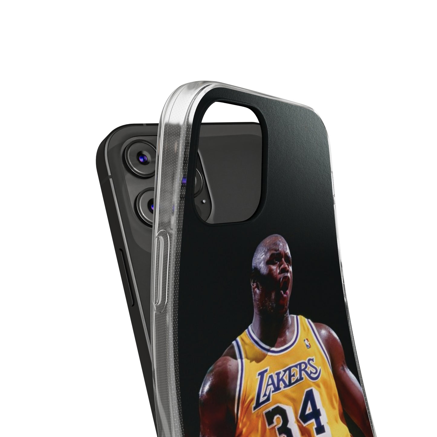 Shaq Vintage Basketball Star Soft Phone Case - Vibrant Lakers Design
