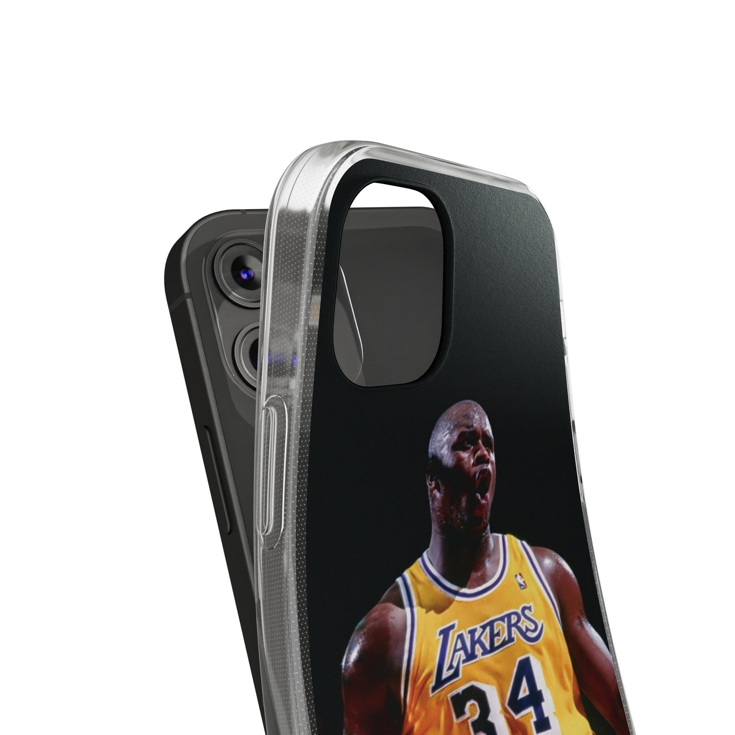 Shaq Vintage Basketball Star Soft Phone Case - Vibrant Lakers Design