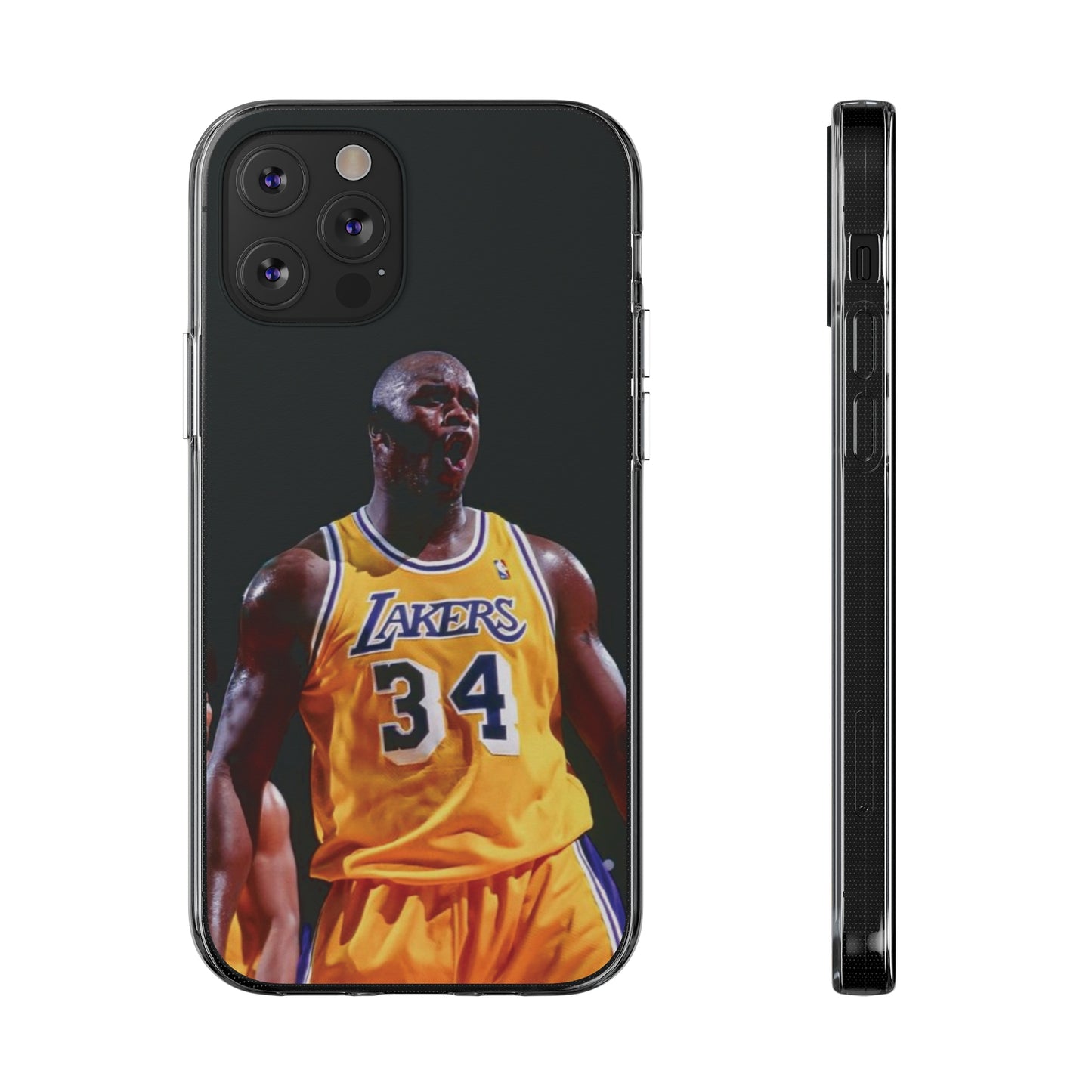 Shaq Vintage Basketball Star Soft Phone Case - Vibrant Lakers Design
