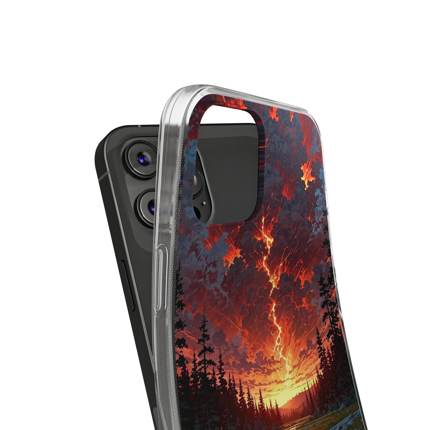 Nature-Inspired Soft Phone Case - Vibrant Sunset Design