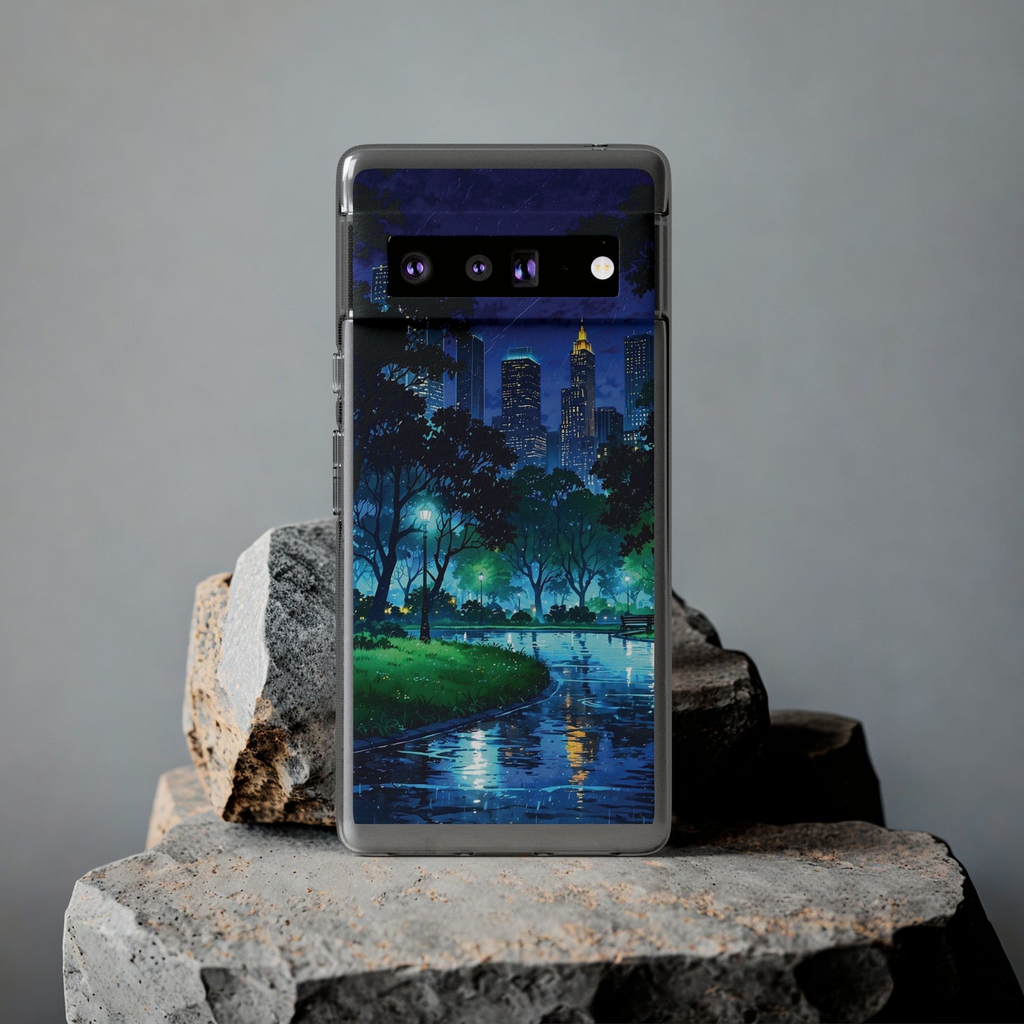 Cityscape Night Soft Phone Case - Protective Cover for Urban Lovers