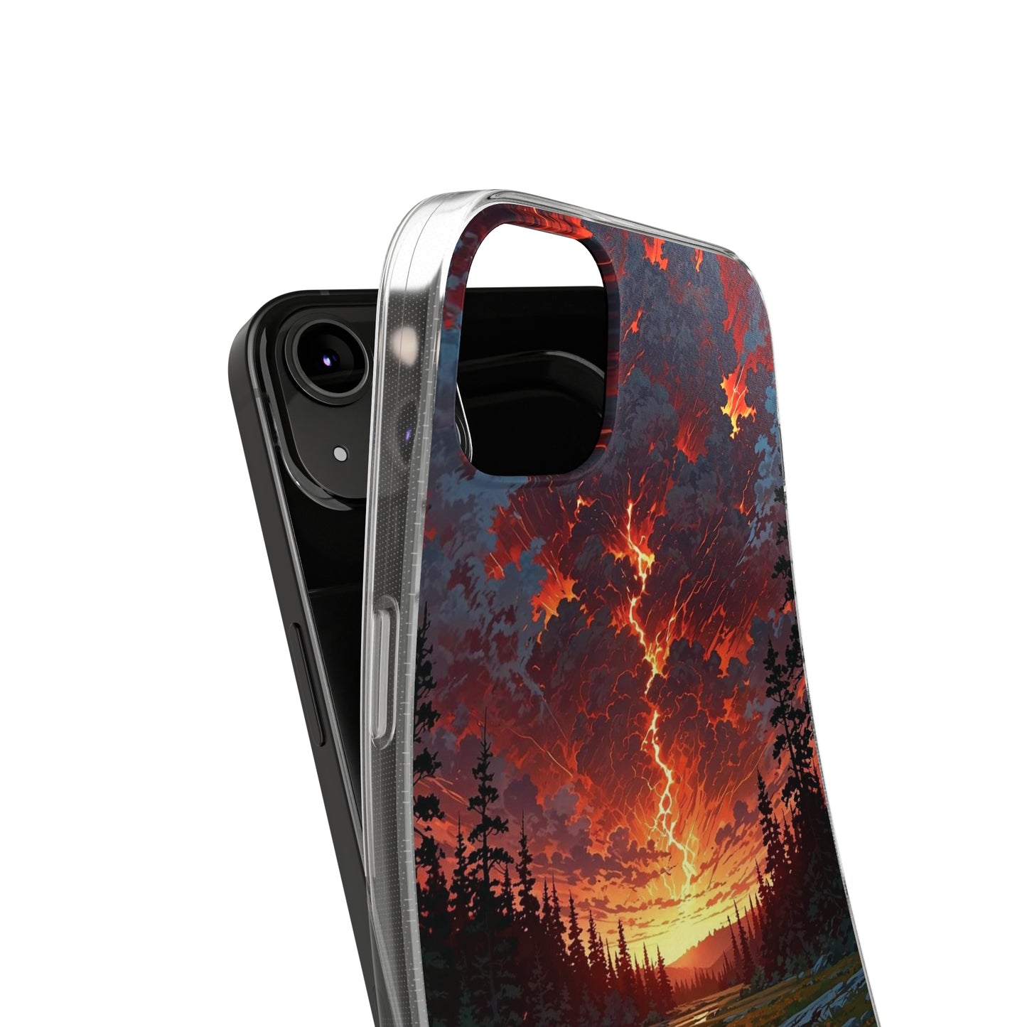 Nature-Inspired Soft Phone Case - Vibrant Sunset Design