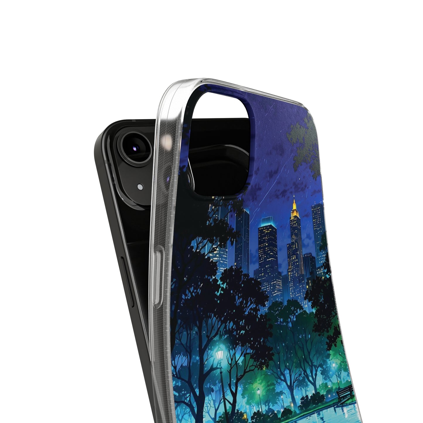 Cityscape Night Soft Phone Case - Protective Cover for Urban Lovers
