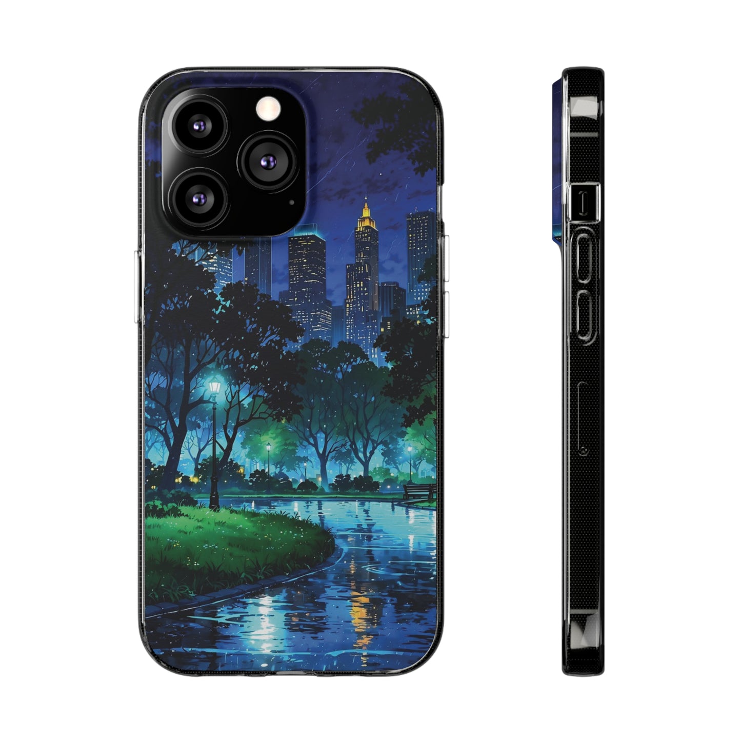 Cityscape Night Soft Phone Case - Protective Cover for Urban Lovers