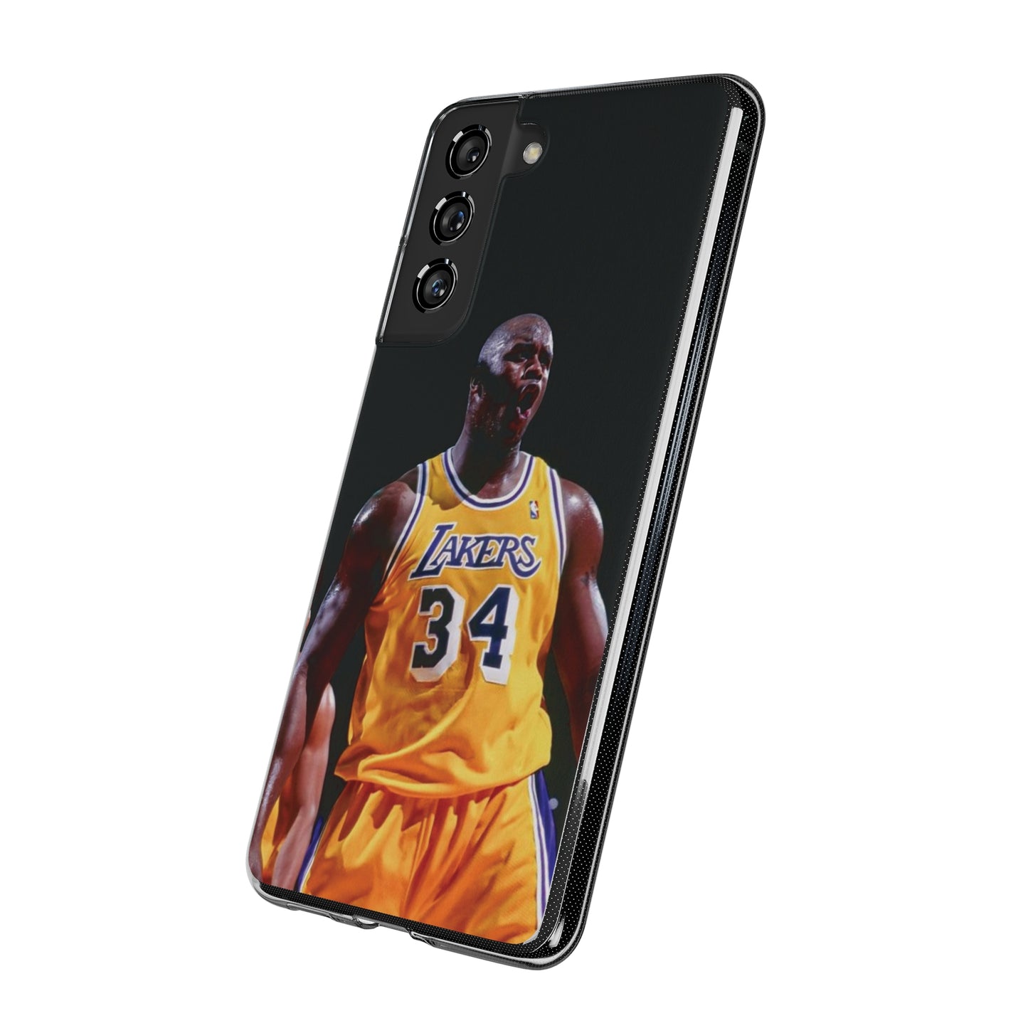 Shaq Vintage Basketball Star Soft Phone Case - Vibrant Lakers Design