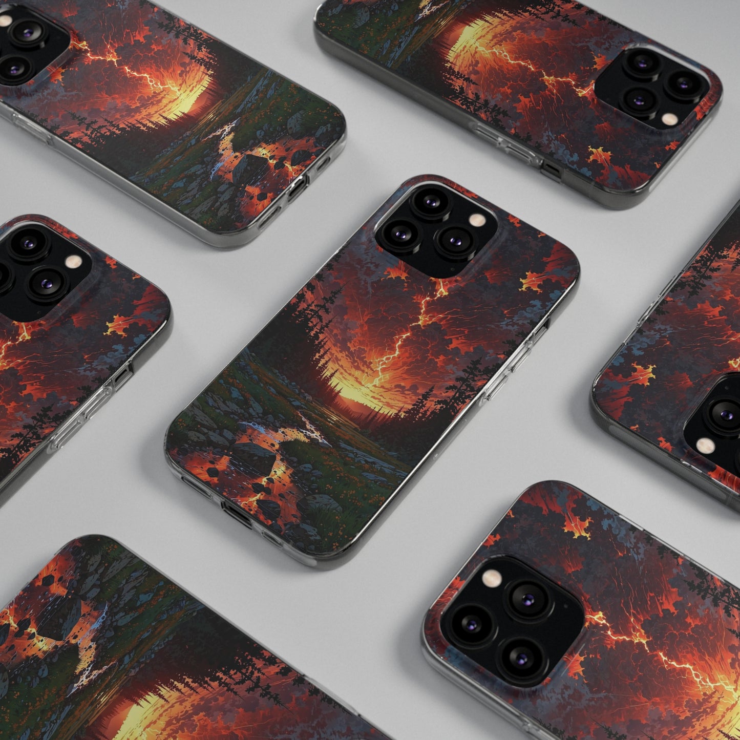 Nature-Inspired Soft Phone Case - Vibrant Sunset Design