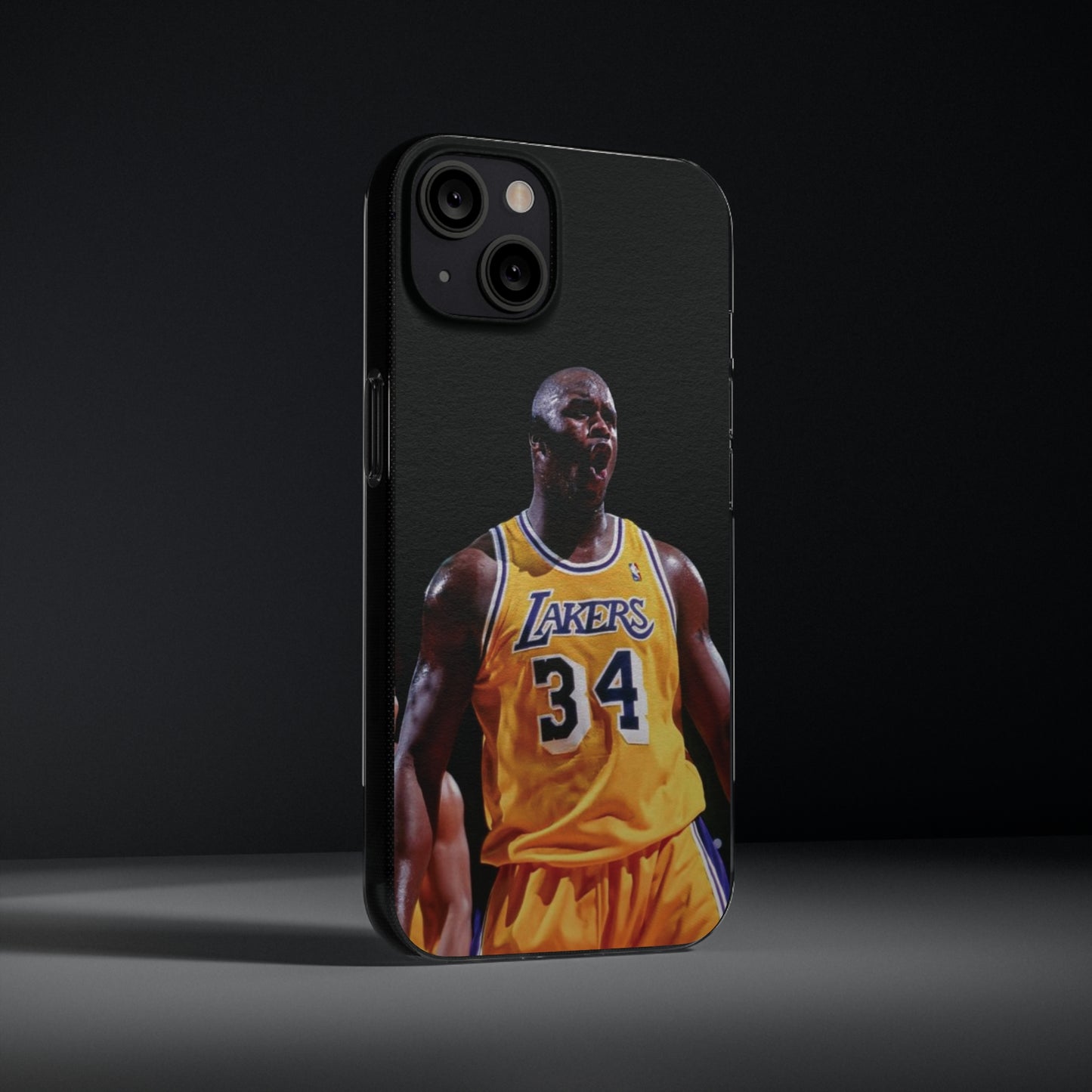 Shaq Vintage Basketball Star Soft Phone Case - Vibrant Lakers Design