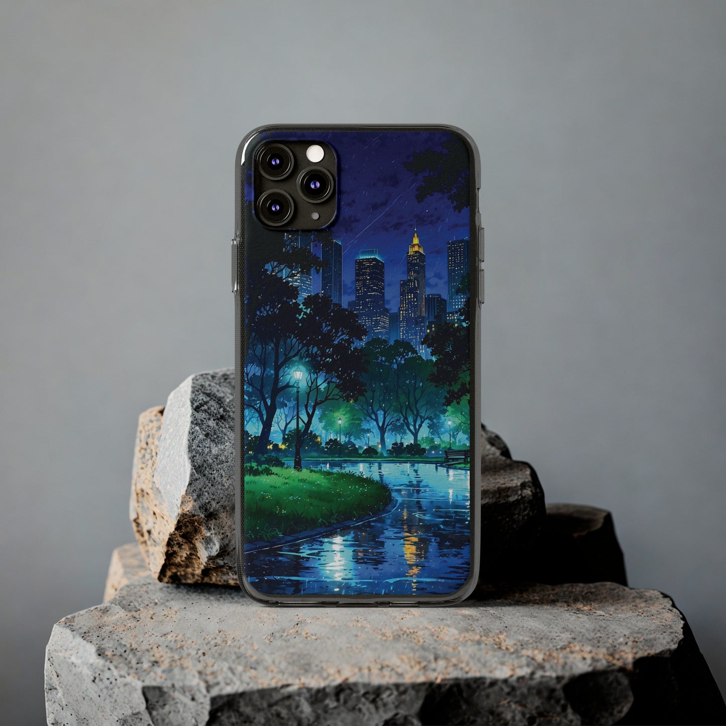 Cityscape Night Soft Phone Case - Protective Cover for Urban Lovers