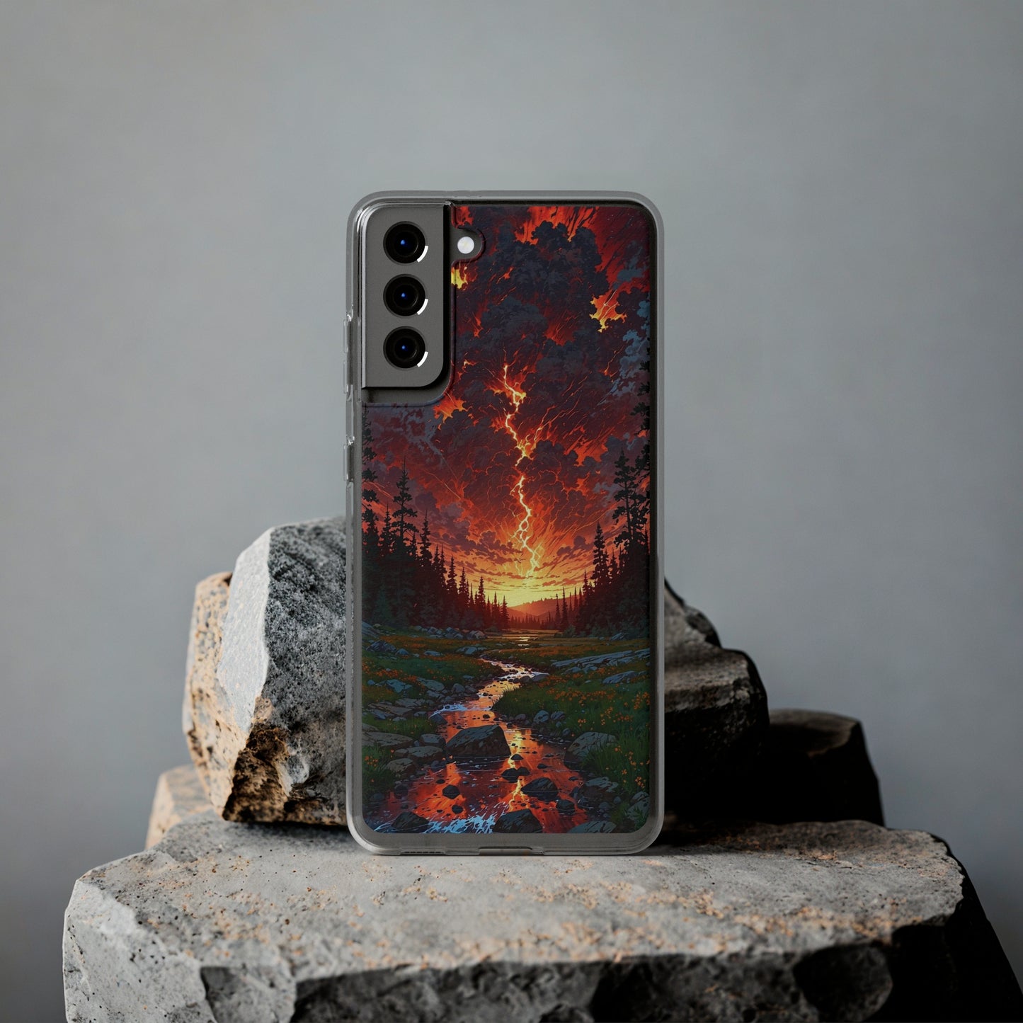Nature-Inspired Soft Phone Case - Vibrant Sunset Design