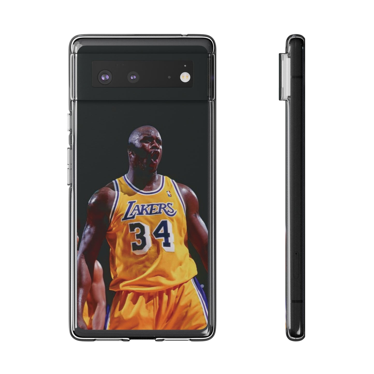 Shaq Vintage Basketball Star Soft Phone Case - Vibrant Lakers Design
