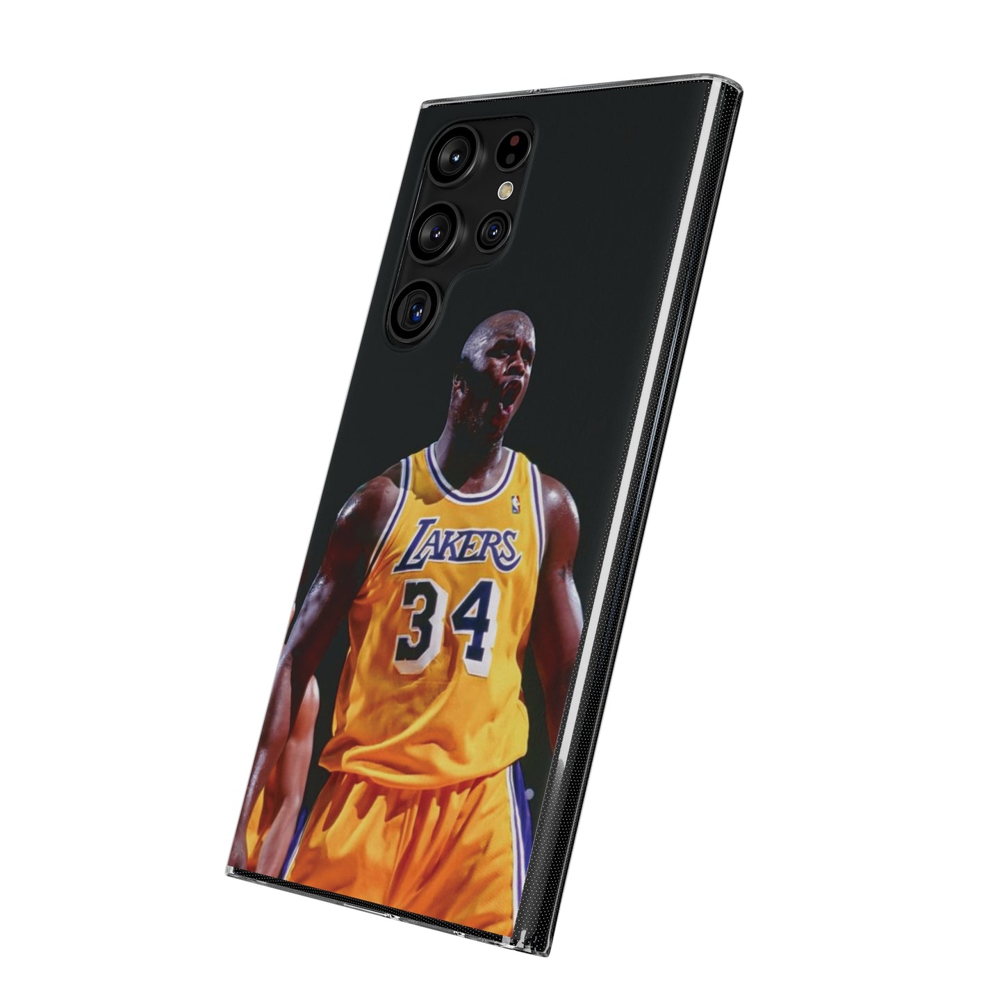 Shaq Vintage Basketball Star Soft Phone Case - Vibrant Lakers Design